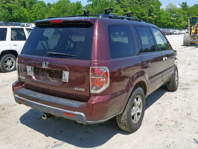 5FNYF18378B027571 - 2008 HONDA PILOT SE MAROON photo 4