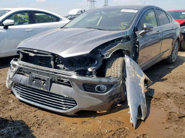 3FA6P0K90ER155601 - 2014 FORD FUSION TIT GRAY photo 2