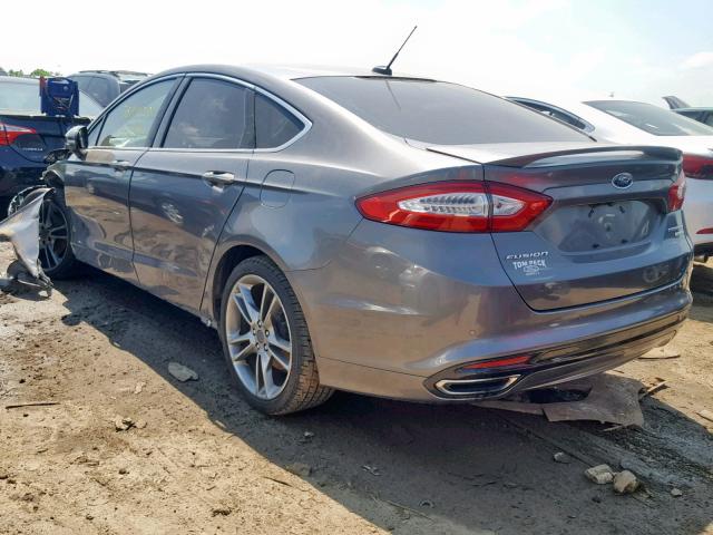 3FA6P0K90ER155601 - 2014 FORD FUSION TIT GRAY photo 3