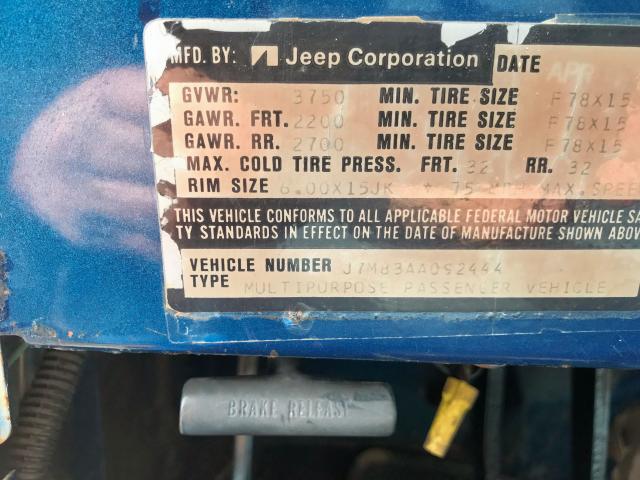 J7M83AA092444 - 1977 JEEP RENEGADE BLUE photo 10