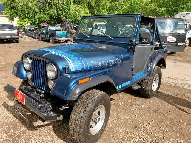 J7M83AA092444 - 1977 JEEP RENEGADE BLUE photo 2