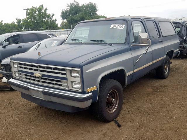 1GNEV16K9HF105710 - 1987 CHEVROLET SUBURBAN V BLUE photo 2