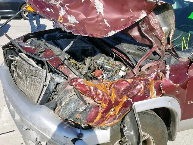 1B7HL48N02S560836 - 2002 DODGE DAKOTA QUA MAROON photo 9