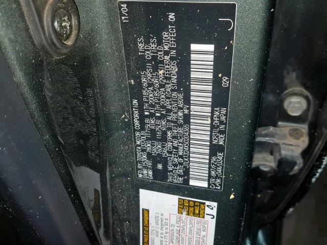 JTLKT324X50204365 - 2005 TOYOTA SCION XB 绿色 照片 10