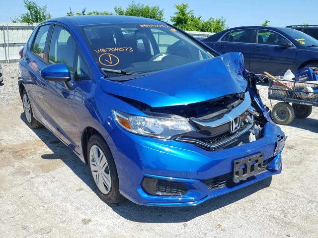 3HGGK5H48KM704073 - 2019 HONDA FIT LX BLUE photo 1