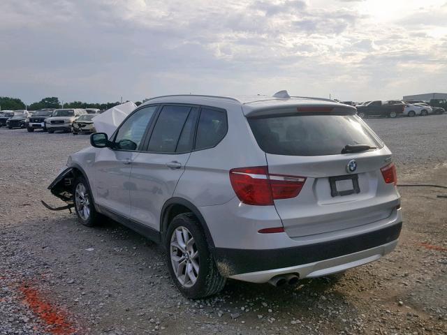 5UXWX7C57EL984760 - 2014 BMW X3 XDRIVE3 SILVER photo 3