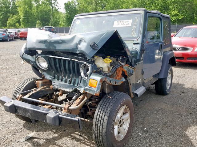 1J4FA29P52P752607 - 2002 JEEP WRANGLER / GREEN photo 2