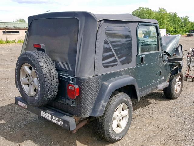 1J4FA29P52P752607 - 2002 JEEP WRANGLER / GREEN photo 4