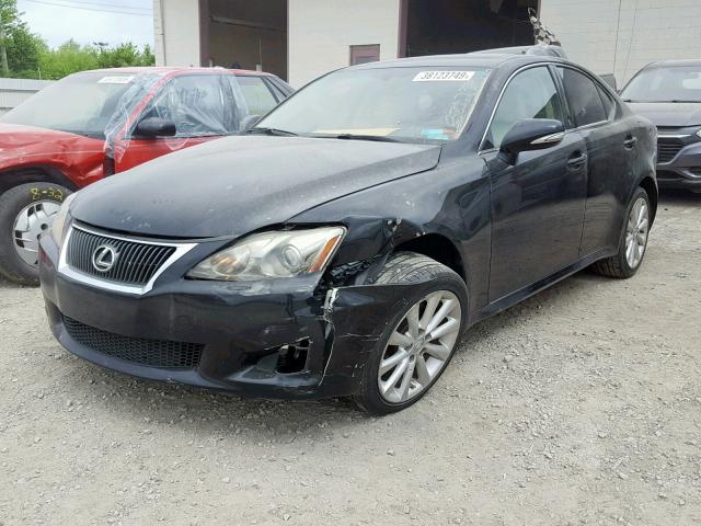 JTHCF5C27A2033619 - 2010 LEXUS IS 250 BLACK photo 2