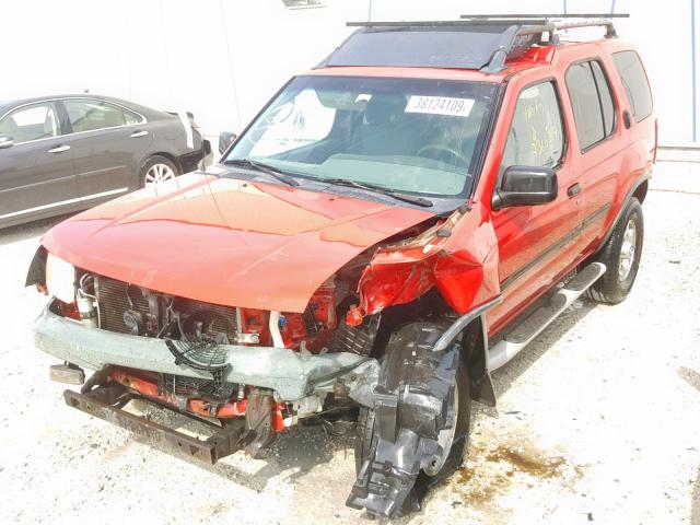 5N1ED28T21C504615 - 2001 NISSAN XTERRA XE RED photo 2