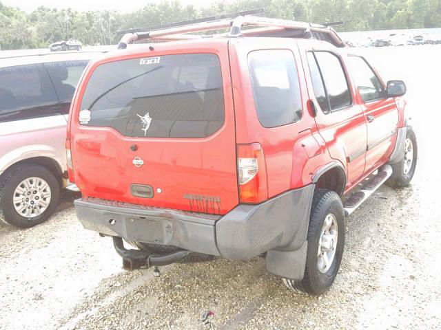 5N1ED28T21C504615 - 2001 NISSAN XTERRA XE RED photo 4