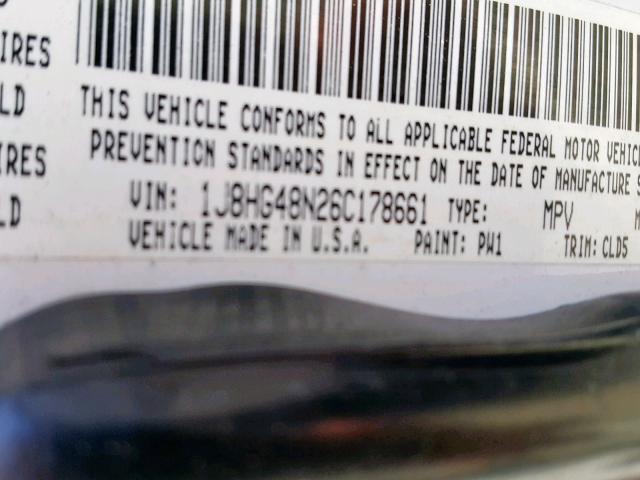 1J8HG48N26C178661 - 2006 JEEP COMMANDER WHITE photo 10