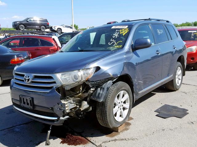 5TDBK3EH5CS169337 - 2012 TOYOTA HIGHLANDER BLUE photo 2