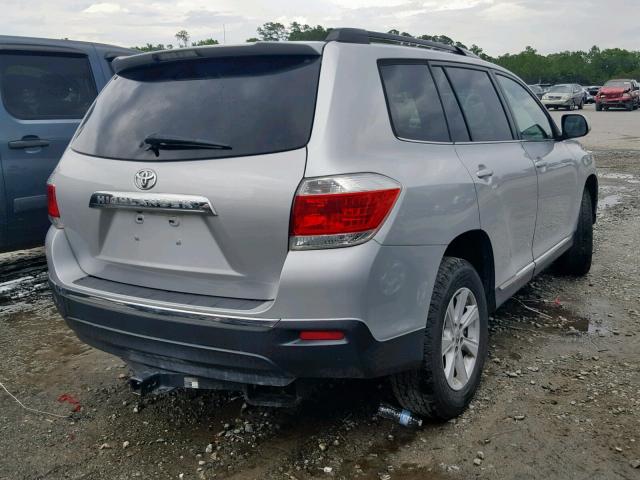 5TDZK3EH5CS067292 - 2012 TOYOTA HIGHLANDER SILVER photo 4