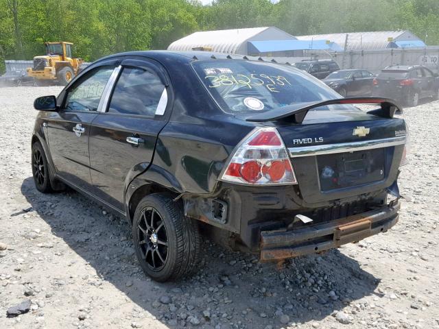 KL1TD56697B179008 - 2007 CHEVROLET AVEO BASE შავი ფოტო 3