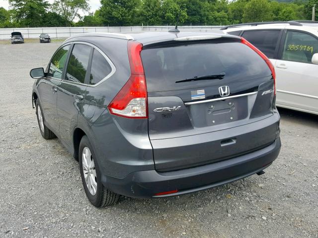 2HKRM4H73DH644637 - 2013 HONDA CR-V EXL GRAY photo 3