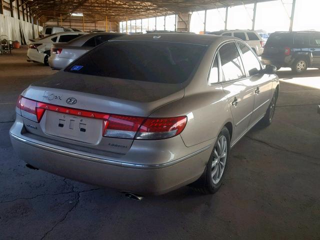 KMHFC46F27A218722 - 2007 HYUNDAI AZERA SE TAN photo 4