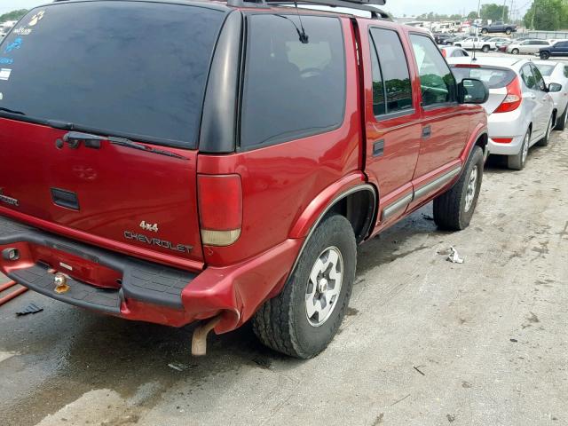 1GNDT13W7Y2397714 - 2000 CHEVROLET BLAZER MAROON photo 9