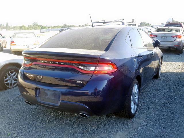 1C3CDFBA2DD299472 - 2013 DODGE DART SXT BLUE photo 4