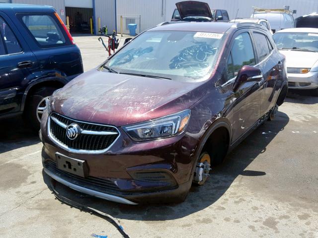 KL4CJASB7JB593726 - 2018 BUICK ENCORE PRE BURGUNDY photo 2