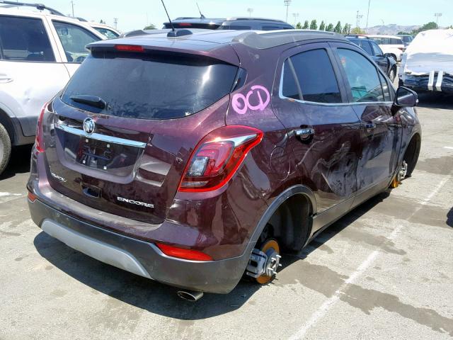 KL4CJASB7JB593726 - 2018 BUICK ENCORE PRE BURGUNDY photo 4