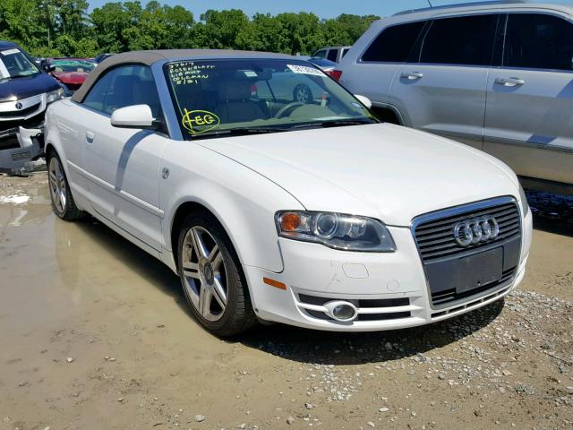 WAUAF48H48K009690 - 2008 AUDI A4 2.0T CA WHITE photo 1