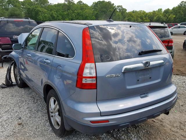 5J6RE3H79BL030492 - 2011 HONDA CR-V EXL BLUE photo 3