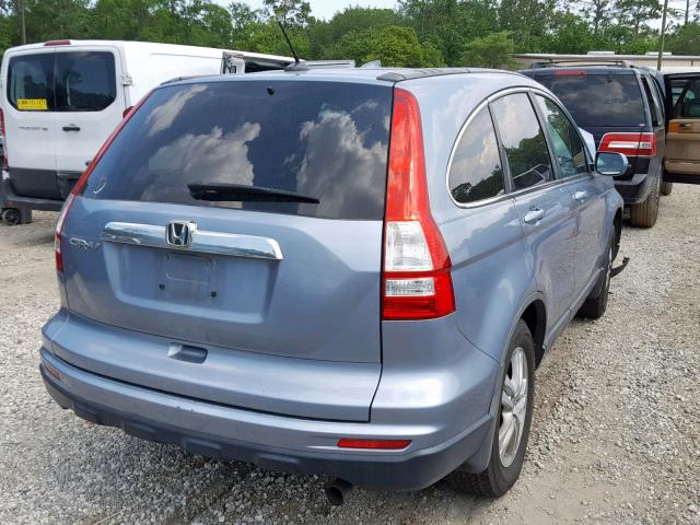 5J6RE3H79BL030492 - 2011 HONDA CR-V EXL BLUE photo 4