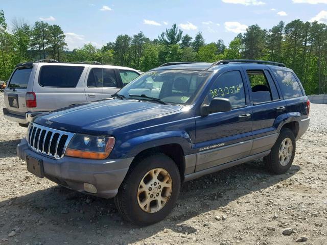 1J4GW38N72C211061 - 2002 JEEP GRAND CHER BLUE photo 2