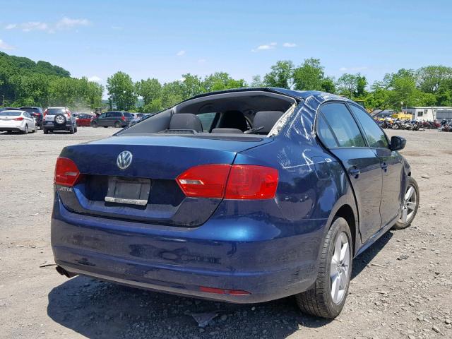 3VW2K7AJ7CM348458 - 2012 VOLKSWAGEN JETTA BASE BLUE photo 4