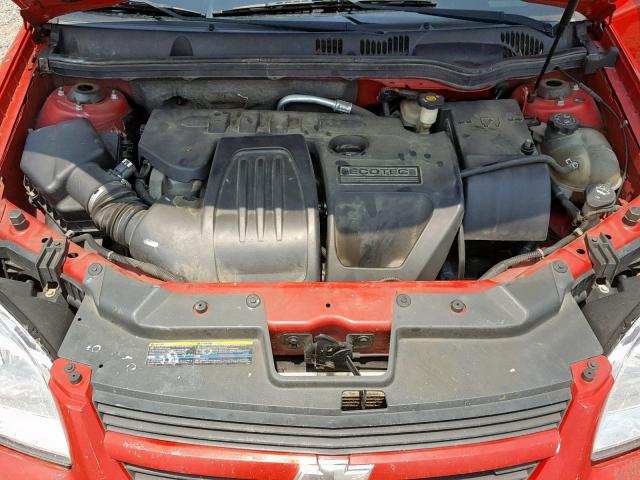 1G1AL55F777138568 - 2007 CHEVROLET COBALT LT RED photo 7