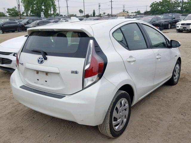 JTDKDTB36F1585983 - 2015 TOYOTA PRIUS C WHITE photo 4