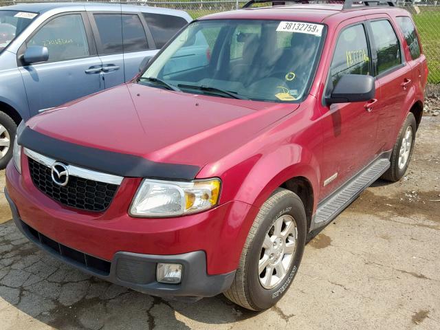 4F2CZ96178KM08471 - 2008 MAZDA TRIBUTE S RED photo 2