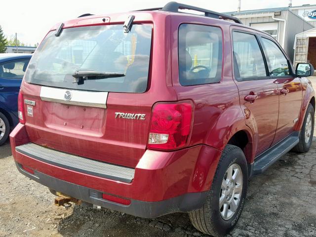 4F2CZ96178KM08471 - 2008 MAZDA TRIBUTE S RED photo 4