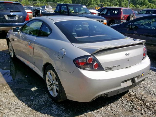 KMHHM66D18U282945 - 2008 HYUNDAI TIBURON GS SILVER photo 3