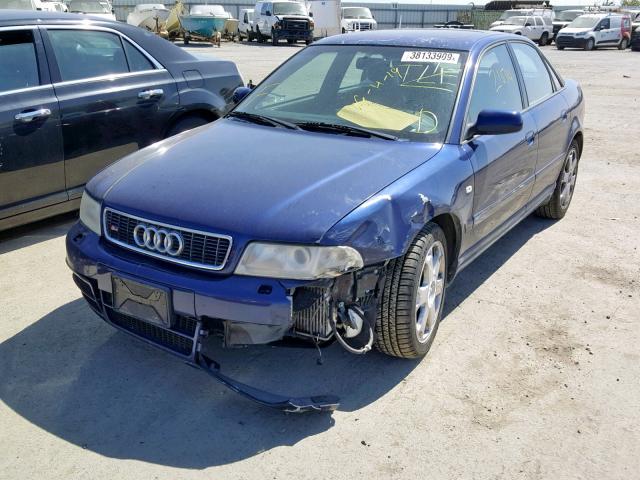 WAURD68D01A133288 - 2001 AUDI S4 2.7 QUA BLUE photo 2