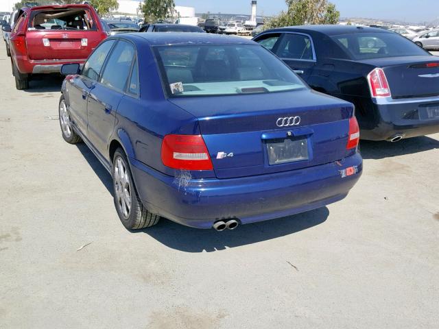 WAURD68D01A133288 - 2001 AUDI S4 2.7 QUA BLUE photo 3