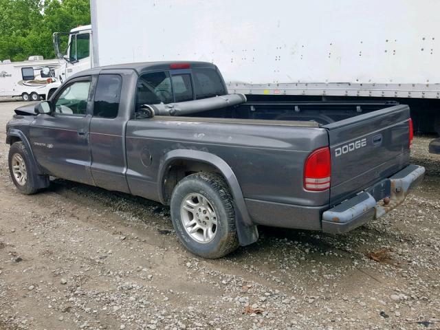 1B7GL12X92S669140 - 2002 DODGE DAKOTA BAS GRAY photo 3