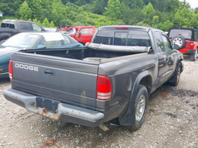 1B7GL12X92S669140 - 2002 DODGE DAKOTA BAS GRAY photo 4