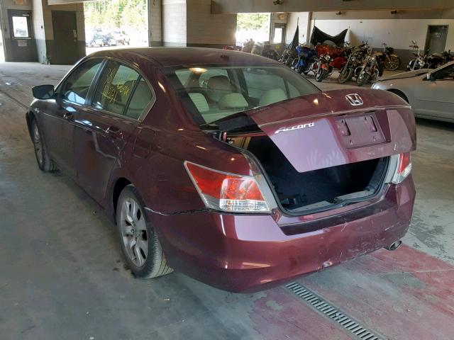 1HGCP2F88AA111023 - 2010 HONDA ACCORD EXL BURGUNDY photo 3