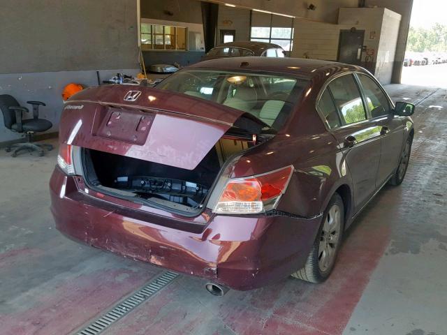 1HGCP2F88AA111023 - 2010 HONDA ACCORD EXL BURGUNDY photo 4