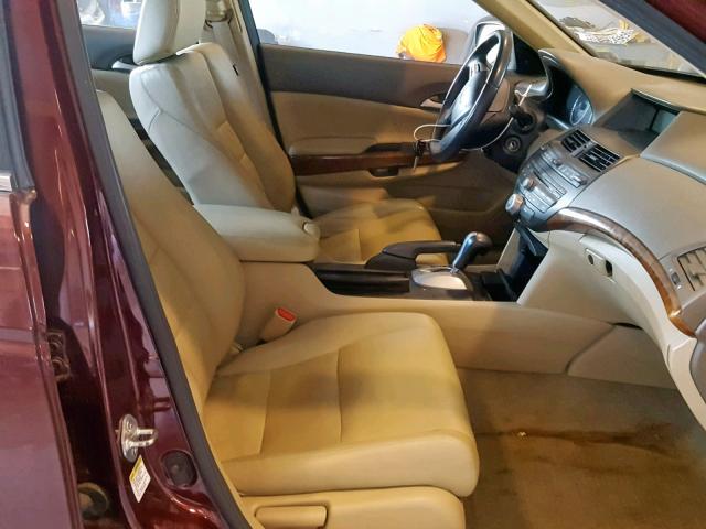 1HGCP2F88AA111023 - 2010 HONDA ACCORD EXL BURGUNDY photo 5