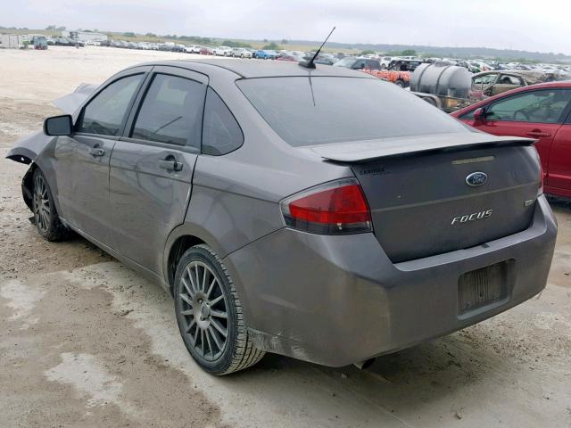 1FAHP3GN9BW130866 - 2011 FORD FOCUS SES GRAY photo 3