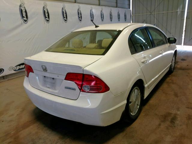 JHMFA36296S012953 - 2006 HONDA CIVIC HYBR WHITE photo 4