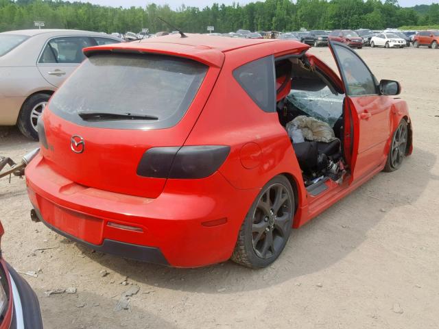 JM1BK343881793921 - 2008 MAZDA 3 HATCHBAC RED photo 4