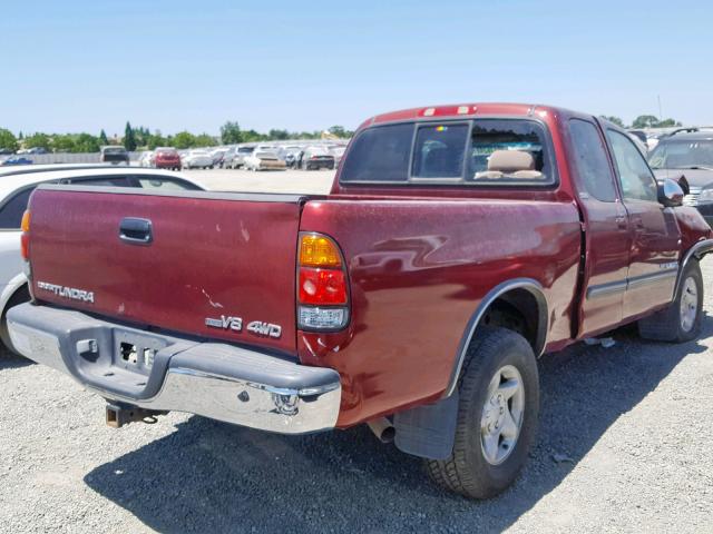 5TBBT44154S454749 - 2004 TOYOTA TUNDRA ACC BURGUNDY photo 4