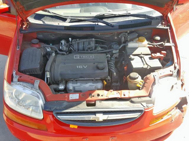 KL1TD52615B422250 - 2005 CHEVROLET AVEO BASE Qırmızı foto 7