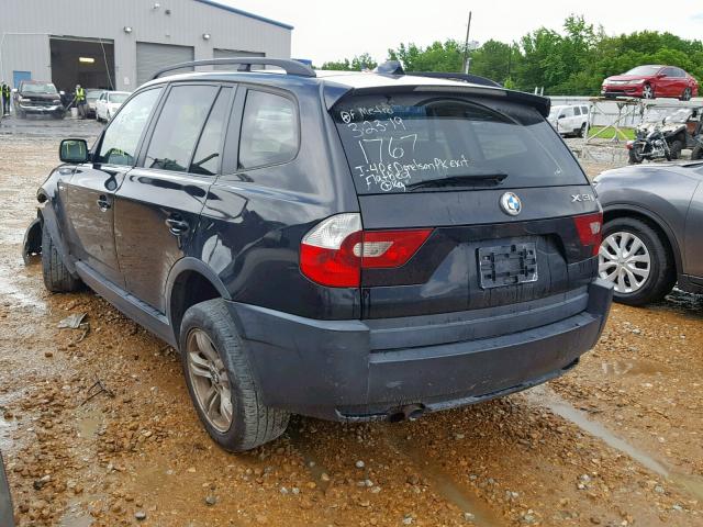 WBXPA93415WD11767 - 2005 BMW X3 3.0I BLACK photo 3