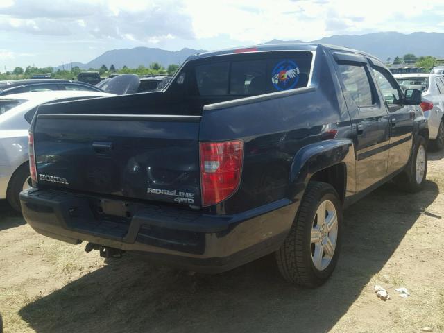 5FPYK1F58AB001915 - 2010 HONDA RIDGELINE BLUE photo 4