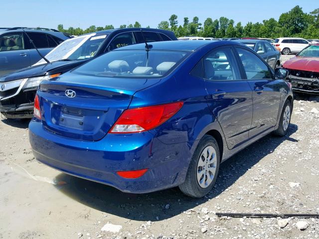 KMHCT4AE5GU062501 - 2016 HYUNDAI ACCENT SE BLUE photo 4